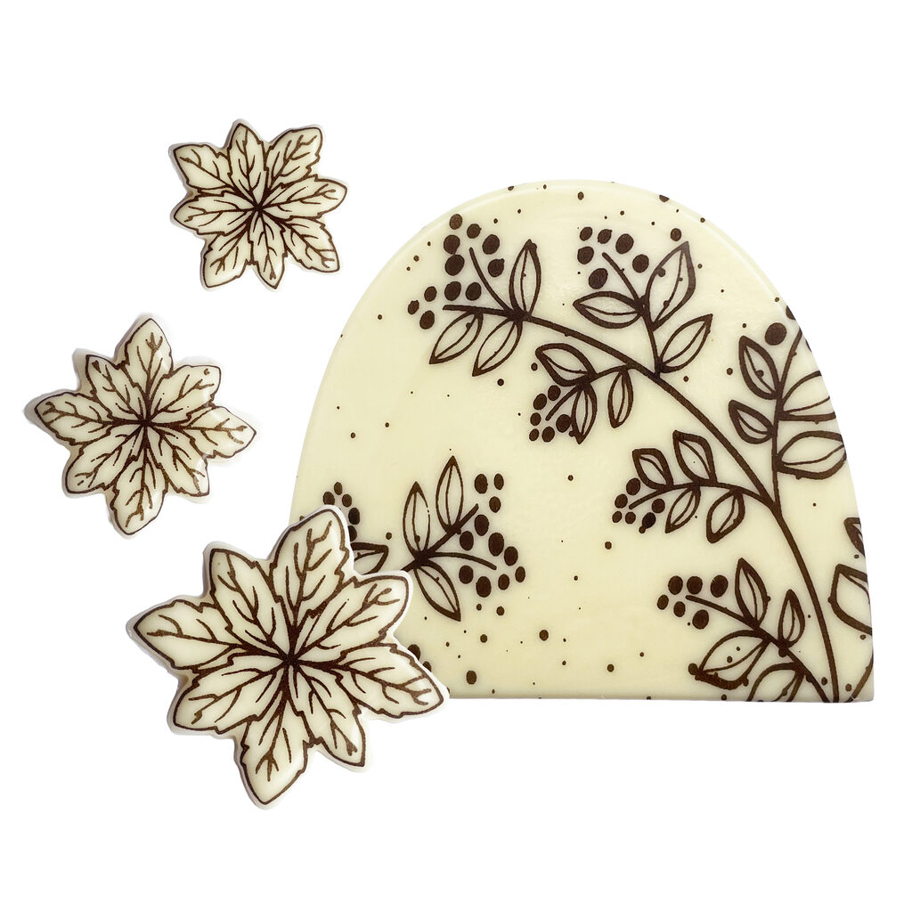 Kit embout de bûche et roses "Noël"