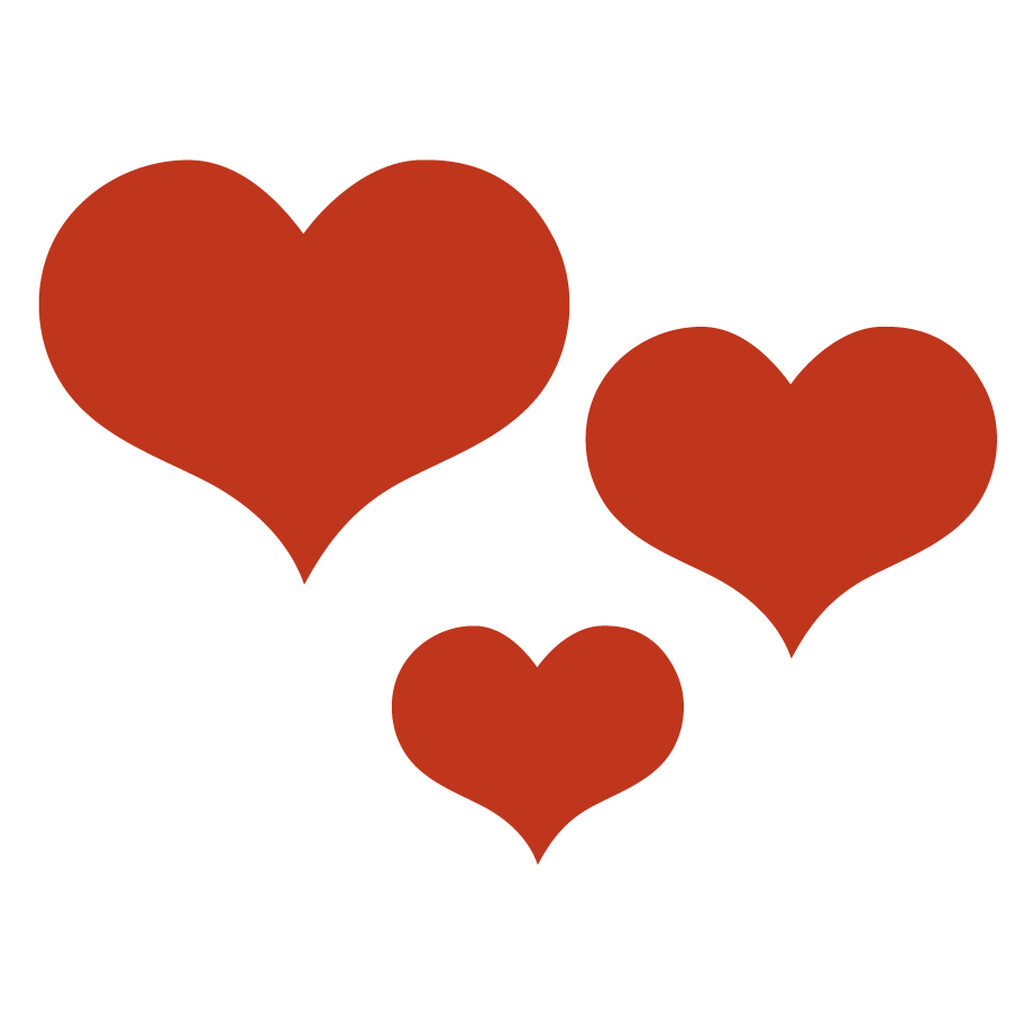Trio coeurs rouges "St Valentin"