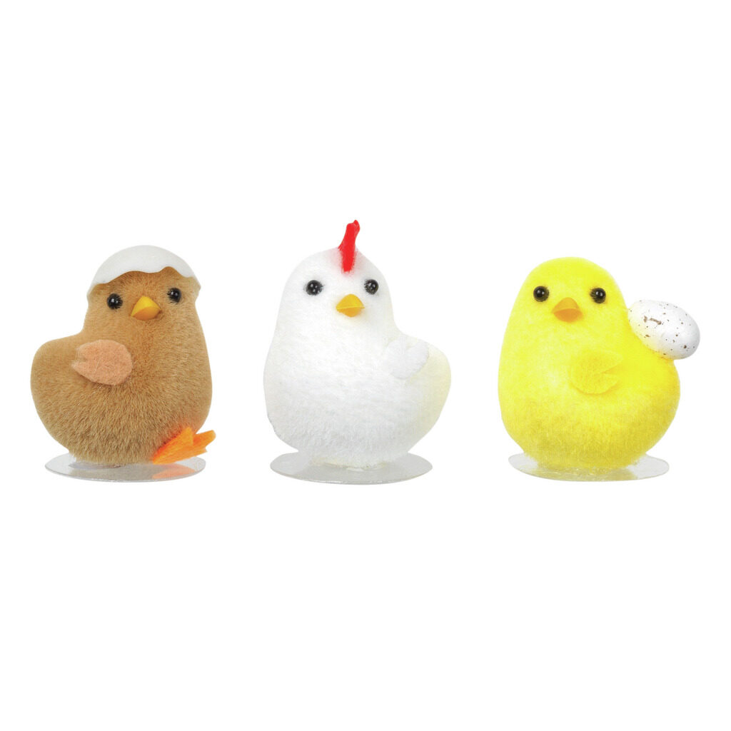 Sujets trio poulettes de Pâques