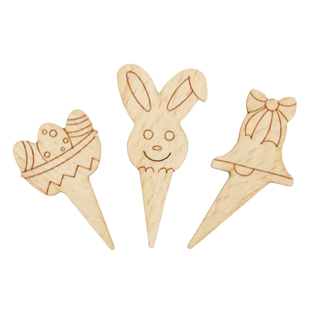 Sujets en bois de Pâques