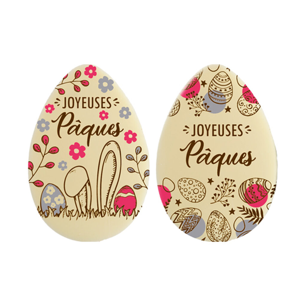 Oeufs décorés "Joyeuses Pâques"