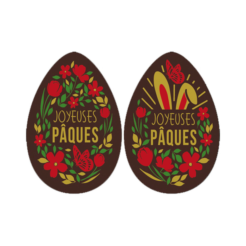 Oeufs décorés "Joyeuses Pâques"