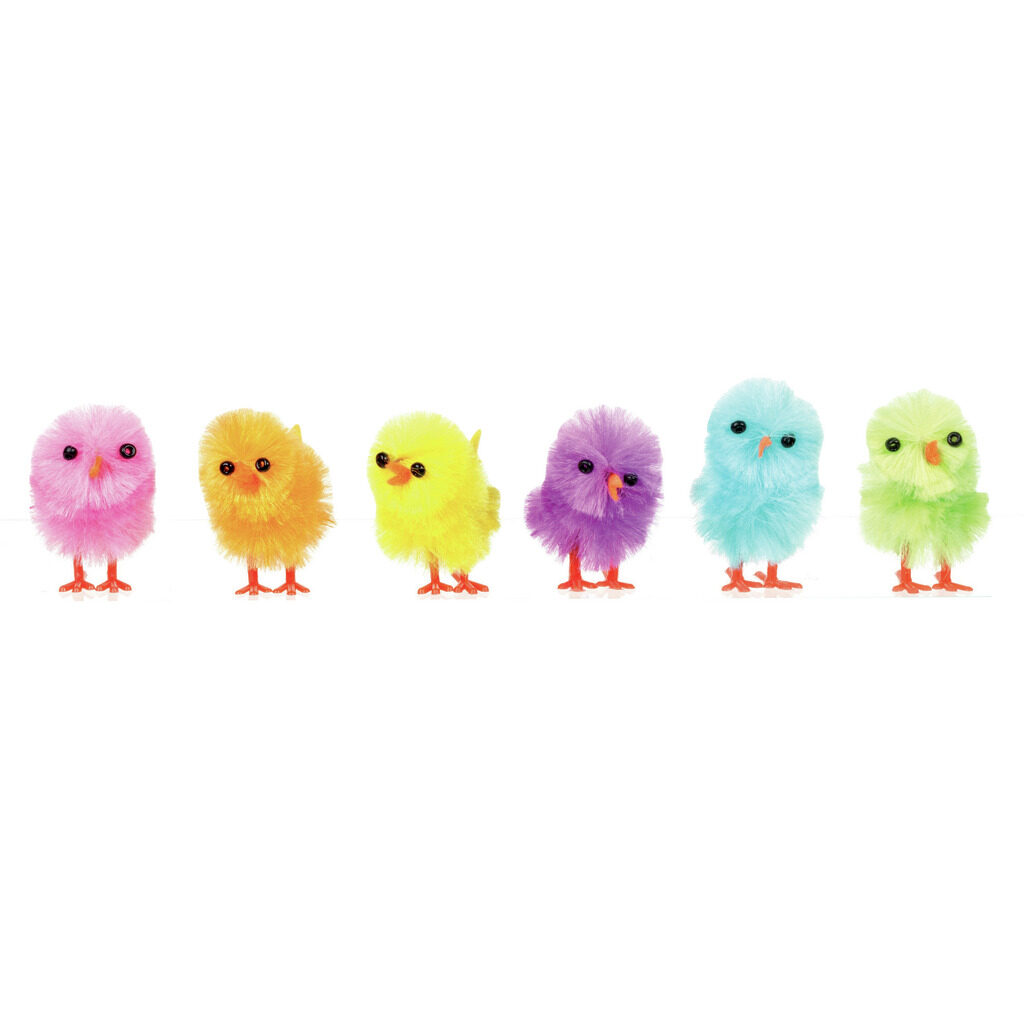 Sujets poussins multicolores de Pâques