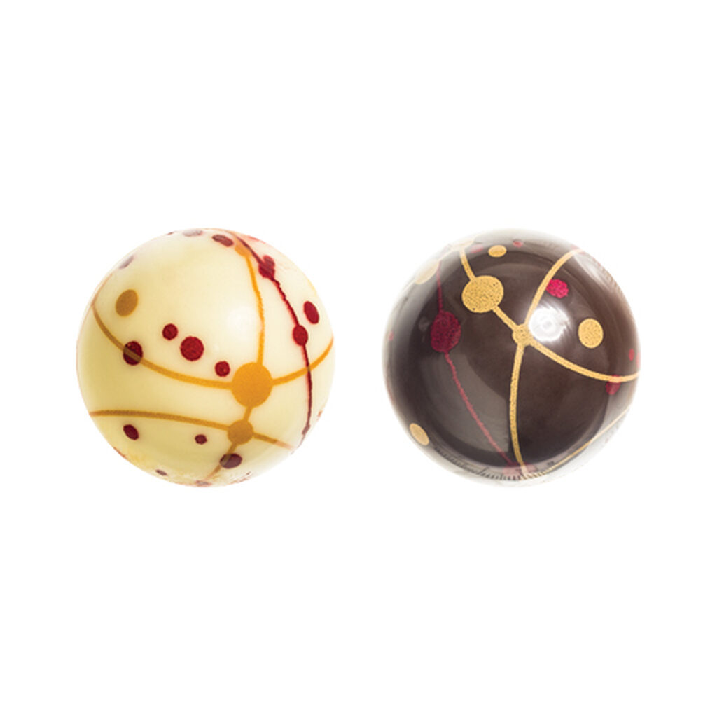 Boules 3D décorées chocolat