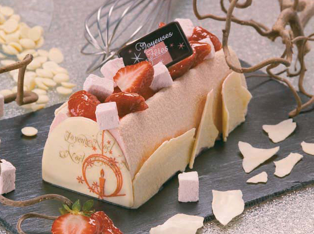 La Bûche Flocon Rose