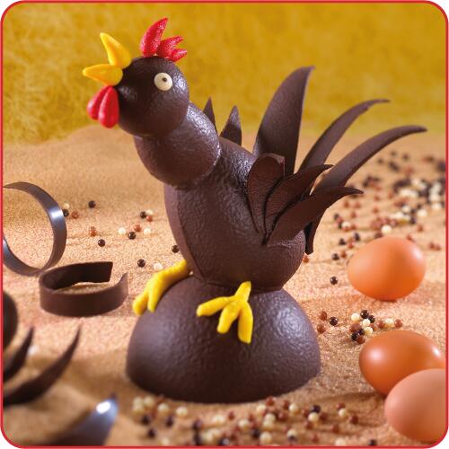 Le Moulage Coq en Chocolat